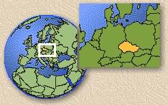 Location of Czechia on map of the world