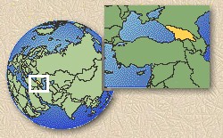 Location of Georgia on map of the world