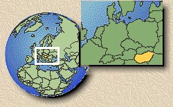 Location of Hungary on map of the world